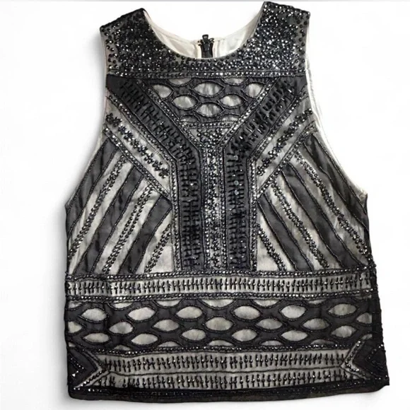 Alice + Olivia Black Embellished Blouse - Picture 3 of 4